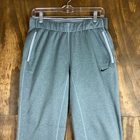 Nike Womens Sweatpants Gray Therma Fit Pull On Drawstring Wide Leg Small - Picture 2 of 11